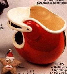 L 127 Football Helmet Chip N Dip Bowl image 0